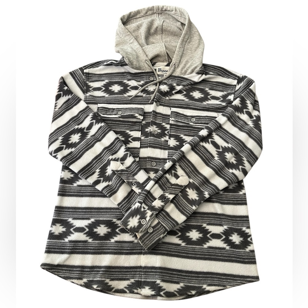 Mens’ No Boundaries Fleece Button Hoodie Size S